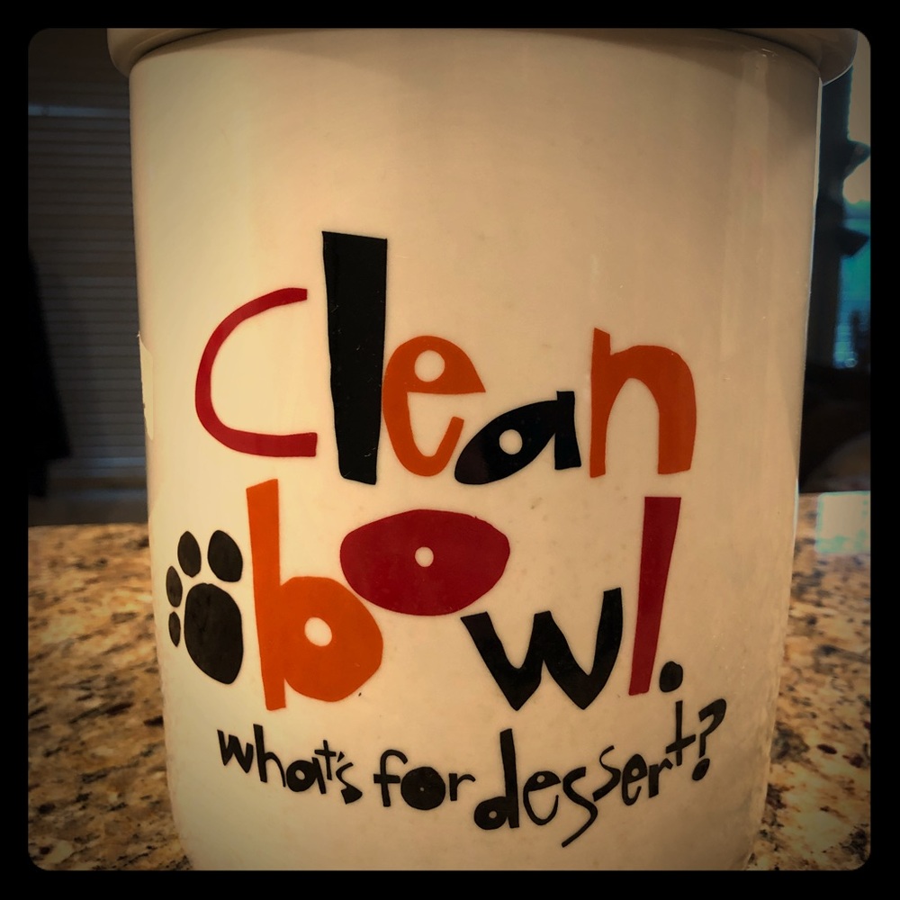 Crate & Barrel dog treat canister